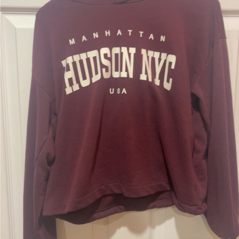Hudson Jeans Women's Burgundy Manhattan Sweatshirt
